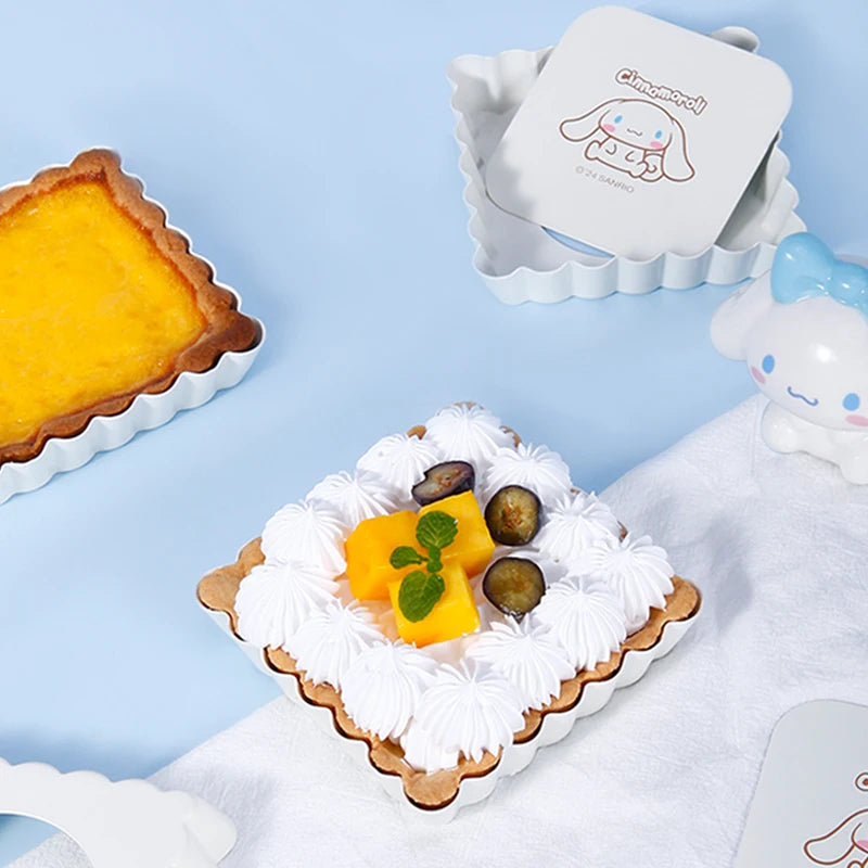 CHEFMADE Cinnamoroll Fyrkantiga Mini Tartformar – Non-Stick med Lyfbar Botten (1 eller 4-pack)