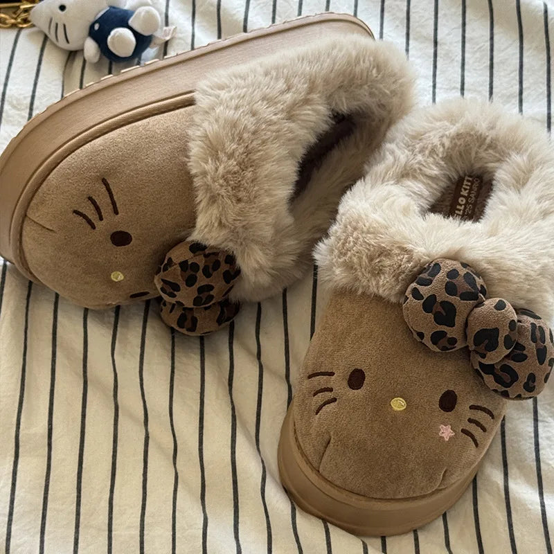 Women's Autumn Winter Warm Hello Kitty Slippers