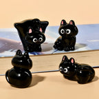 Black Cats Figurine Miniature Micro Landscape Resin Ornaments for Home Decorations