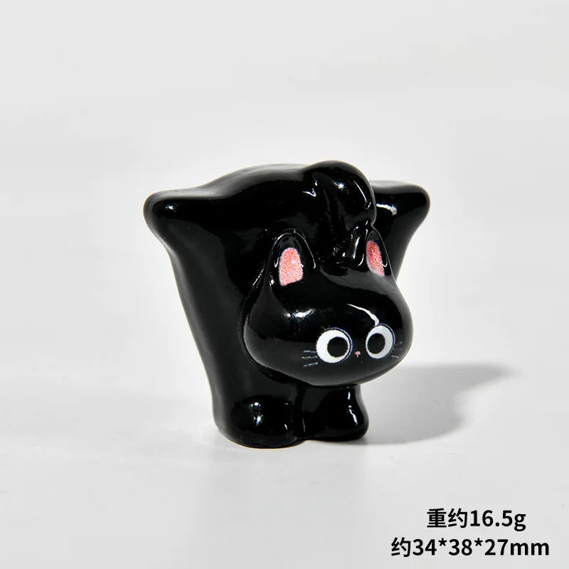 Black Cats Figurine Miniature Micro Landscape Resin Ornaments for Home Decorations