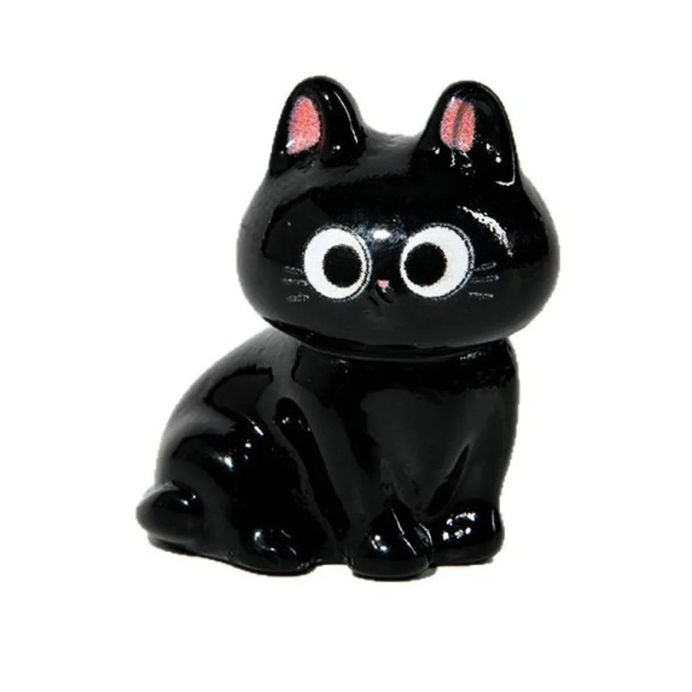 Black Cats Figurine Miniature Micro Landscape Resin Ornaments for Home Decorations