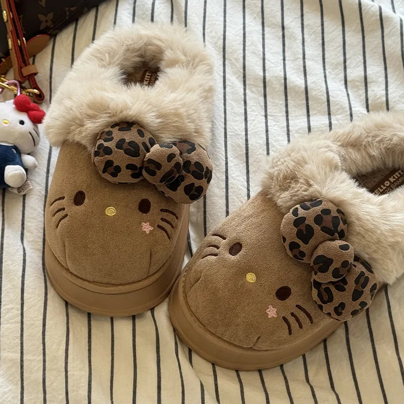 Women's Autumn Winter Warm Hello Kitty Slippers