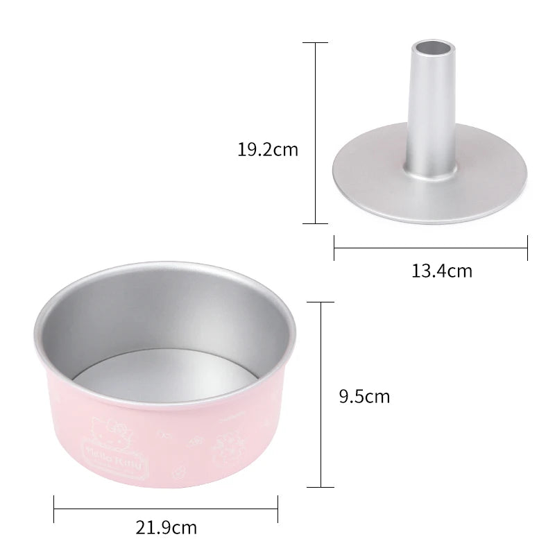 CHEFMADE 8" Hello Kitty Rund Kakform med 2 Utbytbara Bottnar – Läcksäker