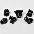 Black Cats Figurine Miniature Micro Landscape Resin Ornaments for Home Decorations