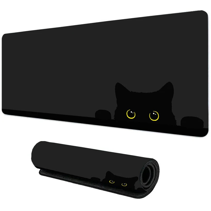Kawaii Svart Kattunge Musmatta – Stor XXL Non-Slip för Gaming & Skrivbord