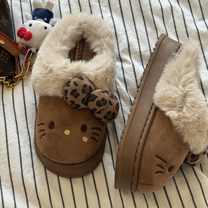 Women's Autumn Winter Warm Hello Kitty Slippers