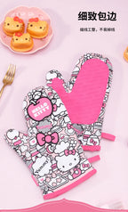 Hello Kitty & Cinnamoroll Ugnsvantar – Sanrio Kawaii Värmetåliga Baktillbehör 2-pack
