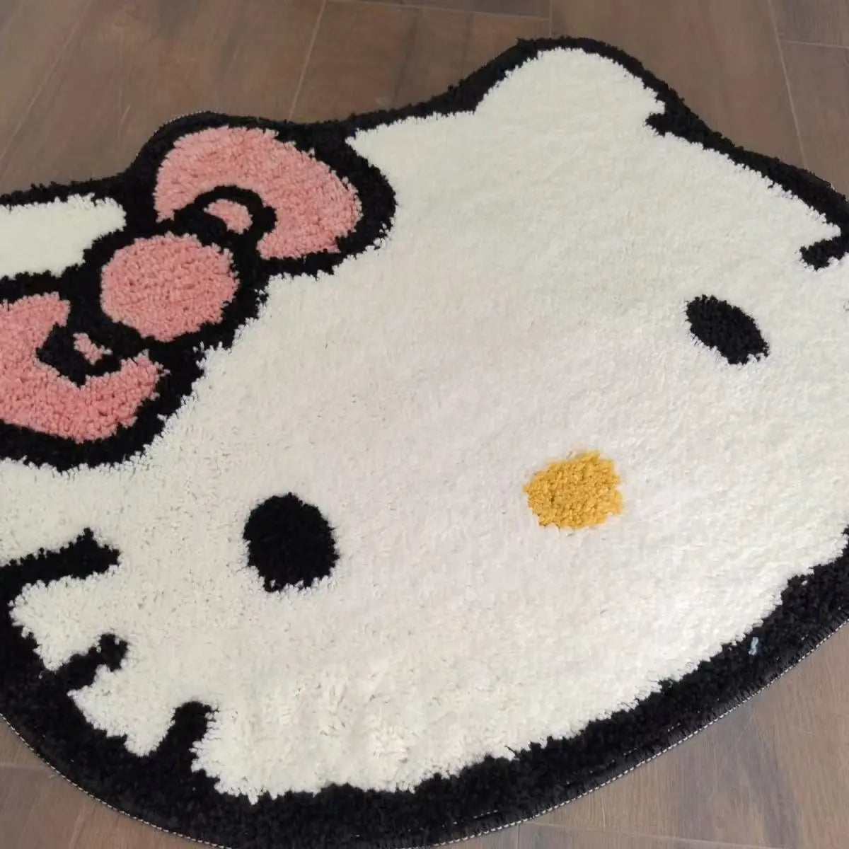 Hello Kitty Cartoon Faux Cashmere Bathroom Rug Non-Slip Absorbent Quick-Dry Bath Mat for Toilet Shower Entrance
