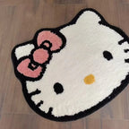 Hello Kitty Cartoon Faux Cashmere Bathroom Rug Non-Slip Absorbent Quick-Dry Bath Mat for Toilet Shower Entrance