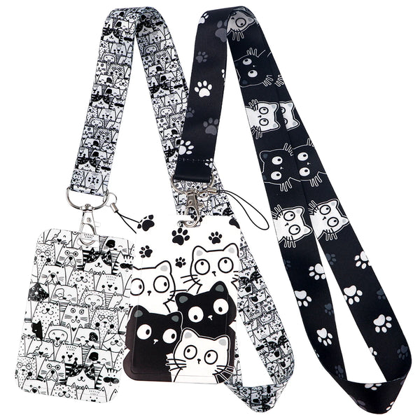 Cat Credential Holder With Lanyards