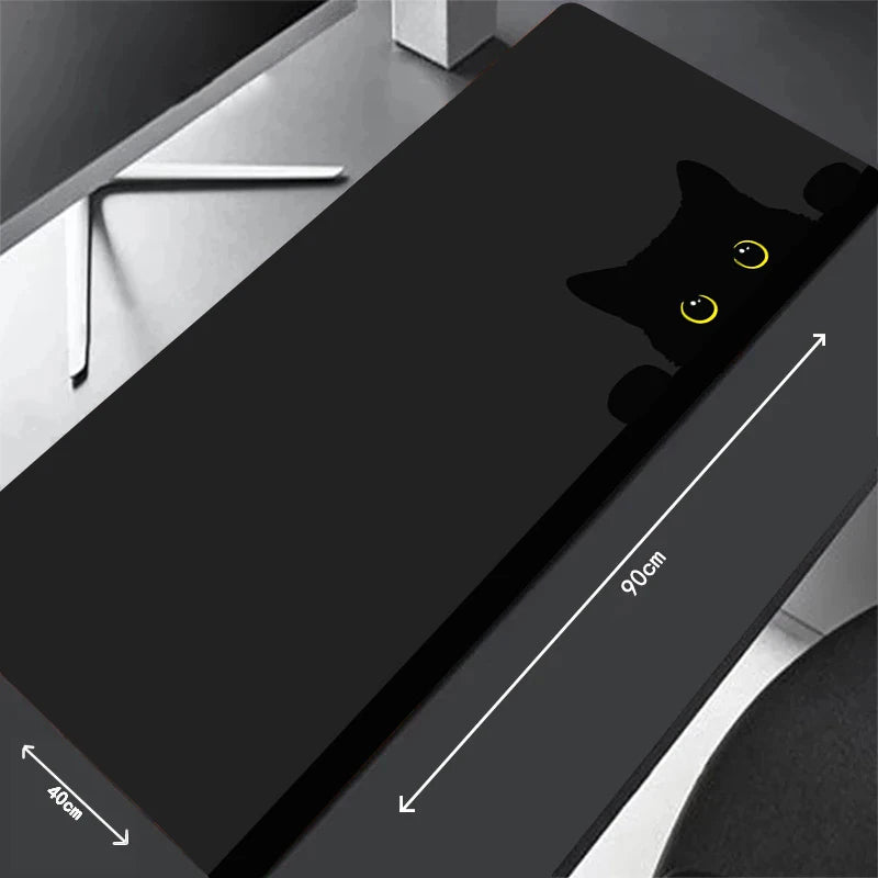 Kawaii Svart Kattunge Musmatta – Stor XXL Non-Slip för Gaming & Skrivbord