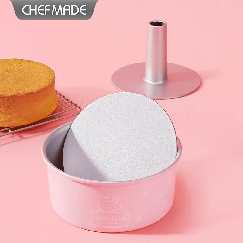CHEFMADE 8" Hello Kitty Rund Kakform med 2 Utbytbara Bottnar – Läcksäker