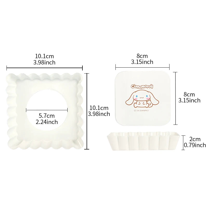 CHEFMADE Cinnamoroll Fyrkantiga Mini Tartformar – Non-Stick med Lyfbar Botten (1 eller 4-pack)