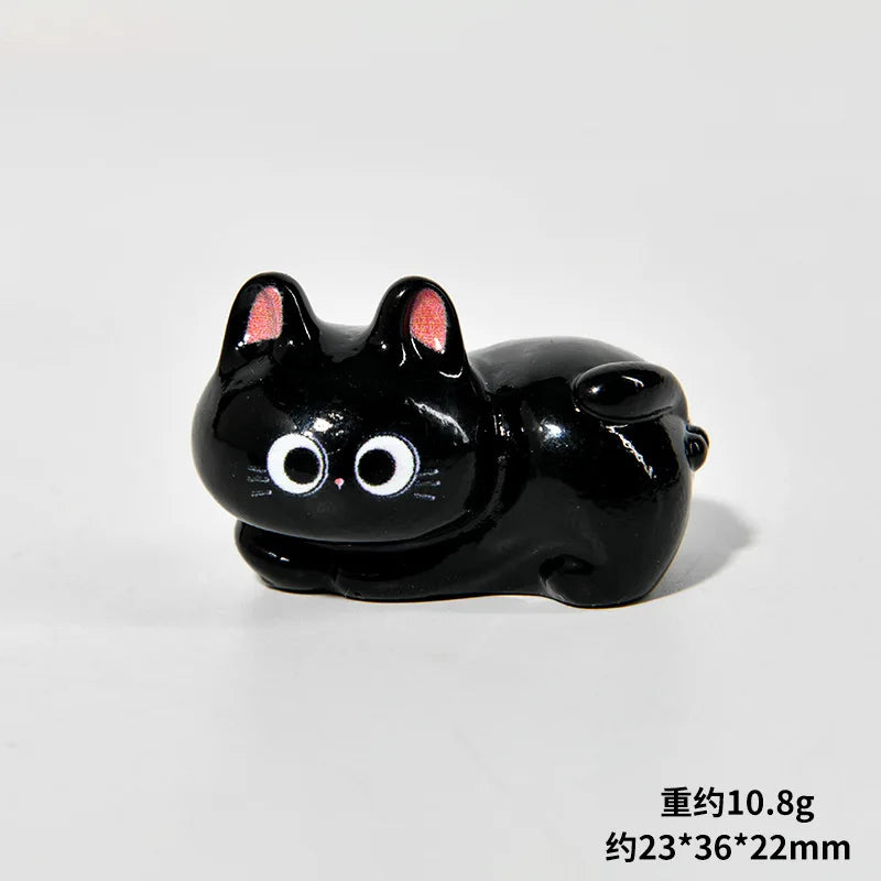 Black Cats Figurine Miniature Micro Landscape Resin Ornaments for Home Decorations