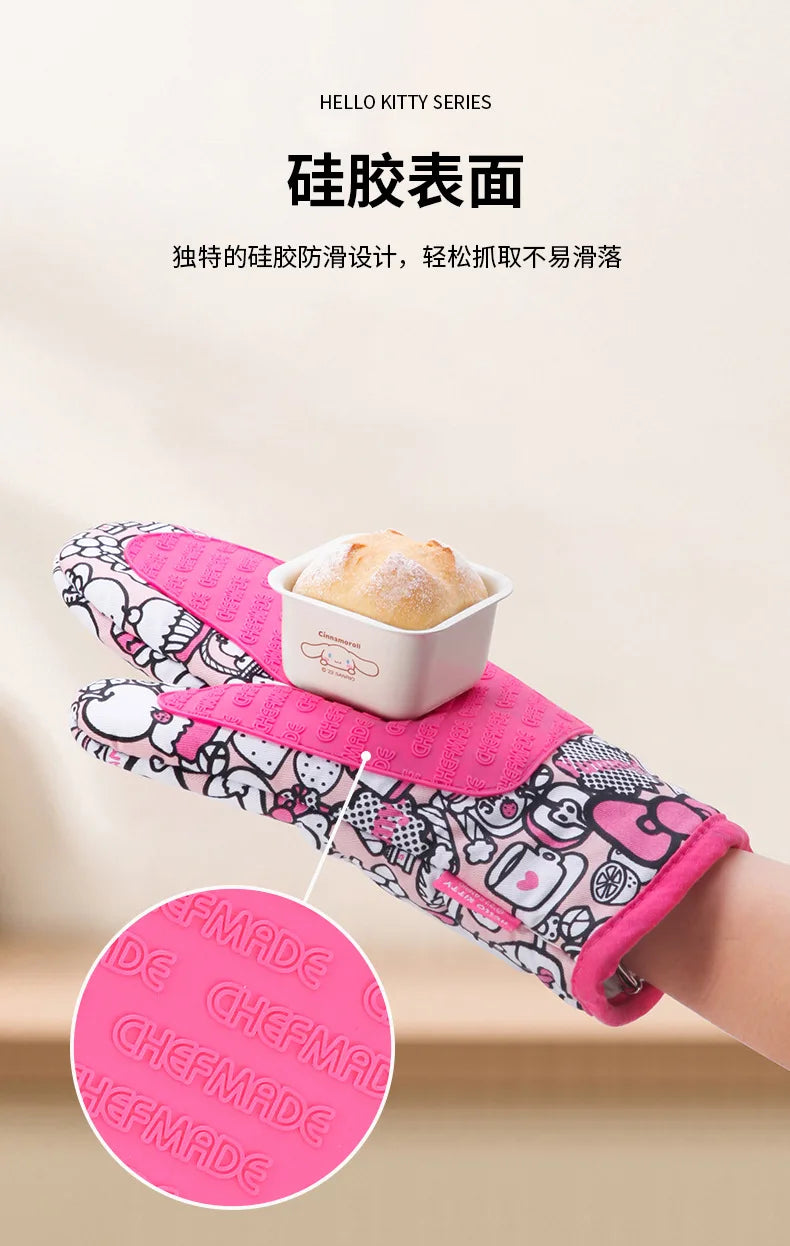 Hello Kitty & Cinnamoroll Ugnsvantar – Sanrio Kawaii Värmetåliga Baktillbehör 2-pack