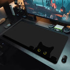 Kawaii Svart Kattunge Musmatta – Stor XXL Non-Slip för Gaming & Skrivbord
