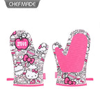 Hello Kitty & Cinnamoroll Ugnsvantar – Sanrio Kawaii Värmetåliga Baktillbehör 2-pack