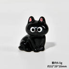 Black Cats Figurine Miniature Micro Landscape Resin Ornaments for Home Decorations