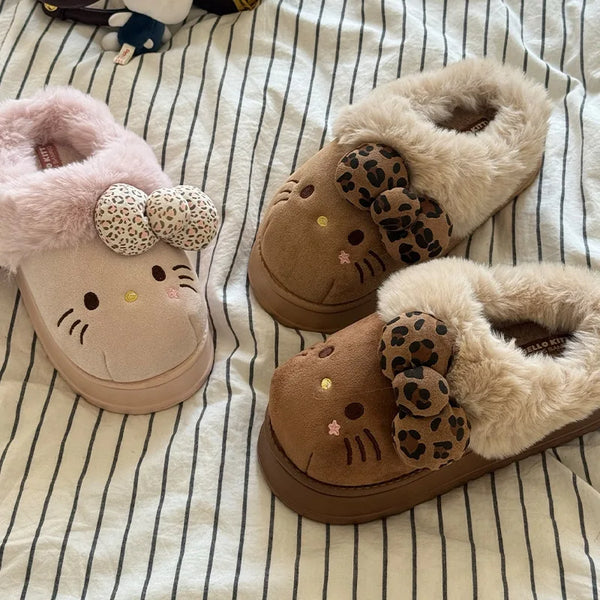 Women's Autumn Winter Warm Hello Kitty Slippers