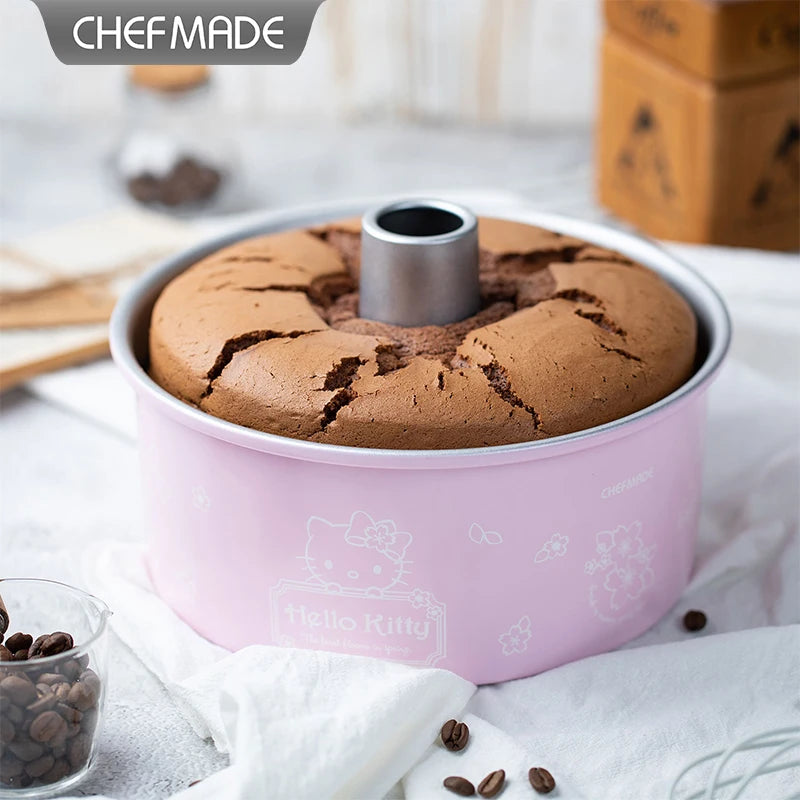 CHEFMADE 8" Hello Kitty Rund Kakform med 2 Utbytbara Bottnar – Läcksäker