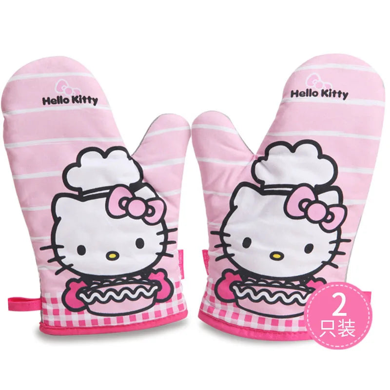 Hello Kitty & Cinnamoroll Ugnsvantar – Sanrio Kawaii Värmetåliga Baktillbehör 2-pack
