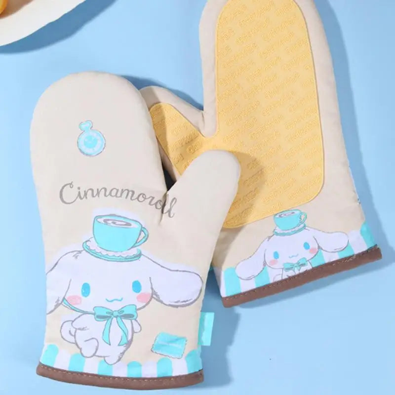 Hello Kitty & Cinnamoroll Ugnsvantar – Sanrio Kawaii Värmetåliga Baktillbehör 2-pack
