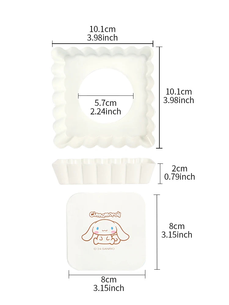 CHEFMADE Cinnamoroll Fyrkantiga Mini Tartformar – Non-Stick med Lyfbar Botten (1 eller 4-pack)