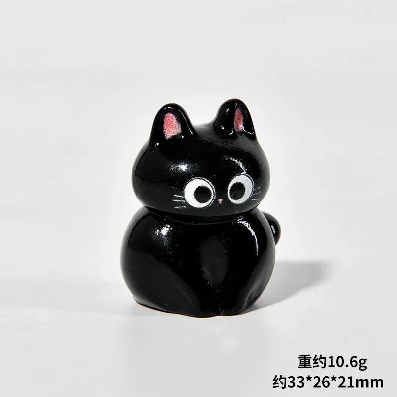 Black Cats Figurine Miniature Micro Landscape Resin Ornaments for Home Decorations