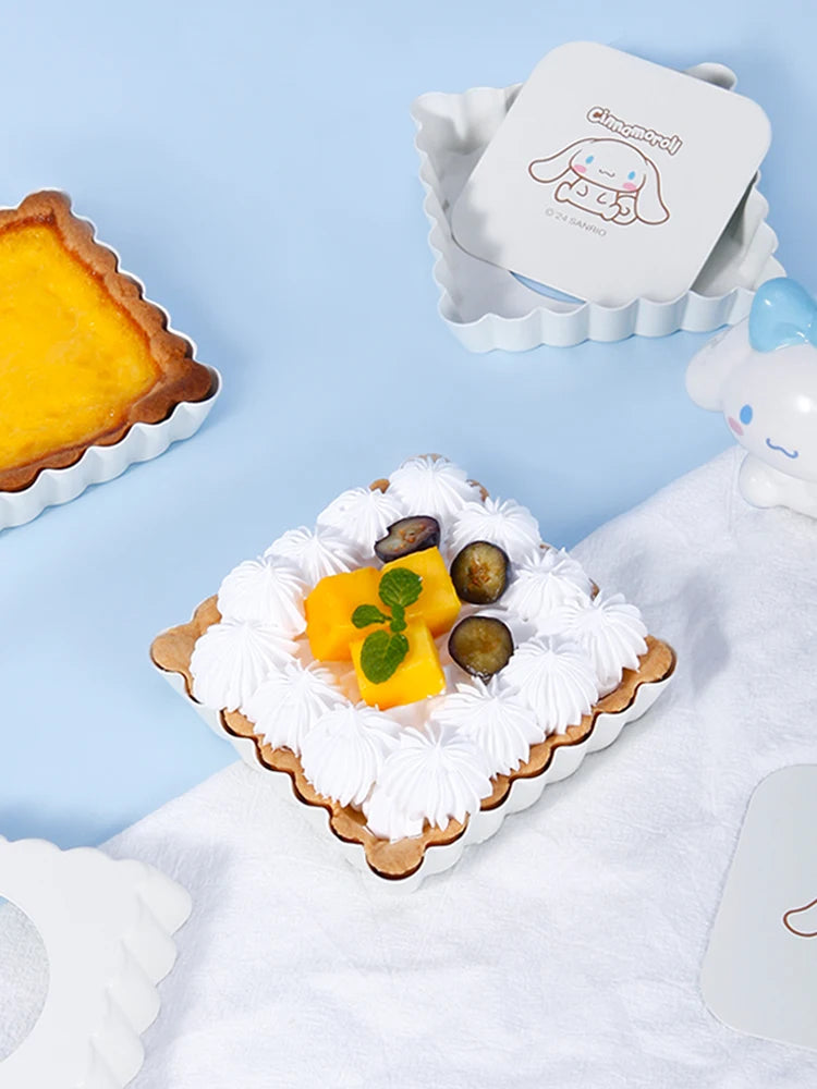 CHEFMADE Cinnamoroll Fyrkantiga Mini Tartformar – Non-Stick med Lyfbar Botten (1 eller 4-pack)