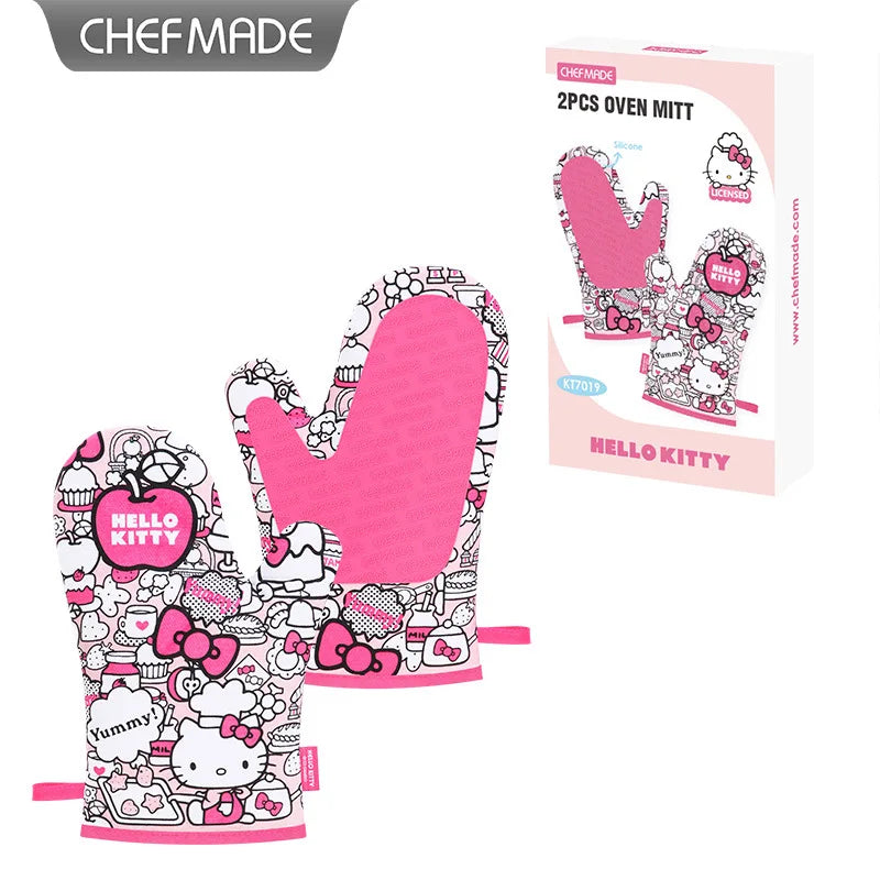 Hello Kitty & Cinnamoroll Ugnsvantar – Sanrio Kawaii Värmetåliga Baktillbehör 2-pack